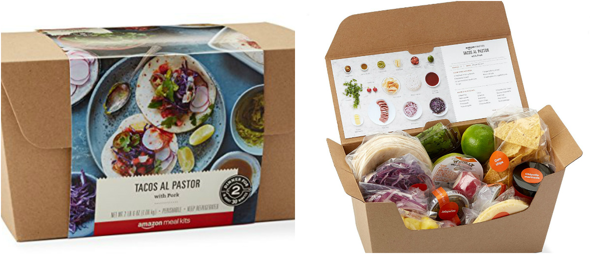 Las cajas de tacos al pastor de Amazon.
