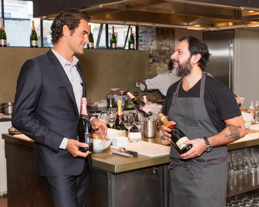 Federer y el chef mexicano Enrique Olvera