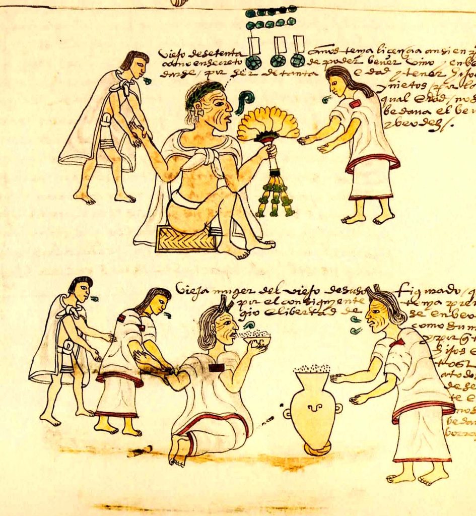 Aztecas bebiendo pulque