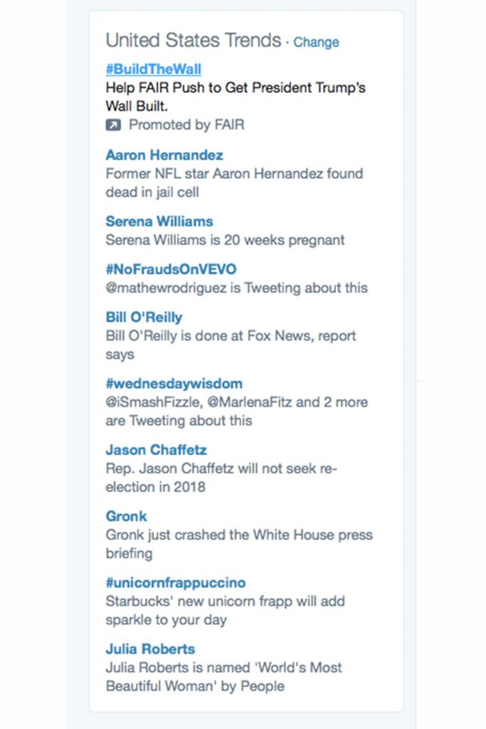 Build The Wall hashtag