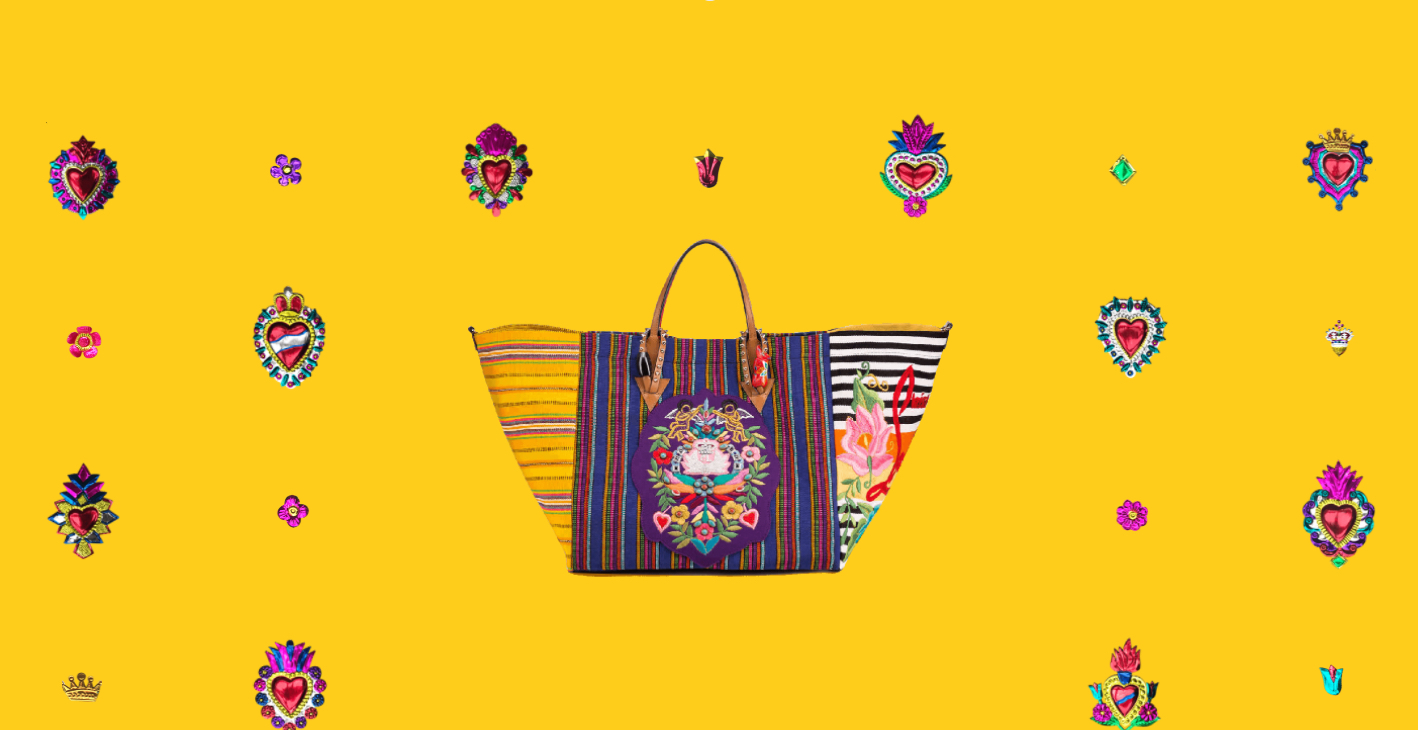 Bolso de viaje realizado por artesanas mayas.